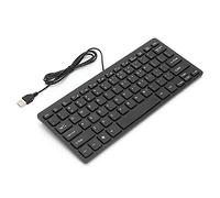 Tnfeeon USB Wired Mini Keyboard, Ultra-Thin Design, 78 Keys Quiet Typing Keyboard for Home Office and Gaming (Black)