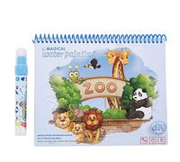 Tnfeeon Water Drawing Coloring Painting Book Doodle Reusable Water-Reveal Activity Pads Baby Kids Toys Early Education with Pens for Kids[Zoo]