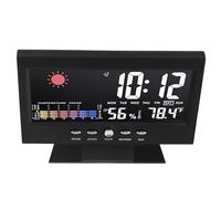 Tnfeeon Weather Forecast Alarm Clock, Multi-Function Display with Voice Control Backlight Temperature Monitoring From 32 to 122 Fahrenheit Ideal for Home Office and Bedroom Use Compact