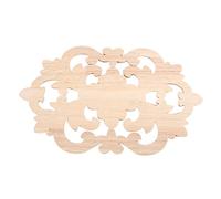 Tnfeeon Wood Carved Onlay, Rubber Wood, Exquisite Flower Pattern, Elegant Home Decor for Doors and Cabinets, 22x14CM (22 * 14CM)