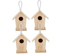 Tnfeeon Wooden Bird Houses, Attract Hummingbirds with Unfinished Customization Design, Platane Wood Outdoor Shelters Measuring 2.8 X 3.4 X 2.4 Inches for Garden Balcony Nature Enthusiasts