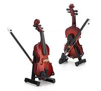 Tnfeeon Wooden Dollhouse Violin 1:12 Miniature Model Vivid Lifelike Appearance Simulation Accessory