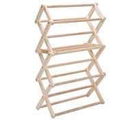 Tnfeeon Wooden Garment Rack, Pine Wood Folding Clothes Drying Rack, Smooth, Ideal for Kids Room, Versatile Laundry Solution (S)