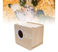 Tnfeeon Wooden Parakeet Nesting Box, Easy to Observe Sturdy and Exquisite Multifunctional Use Insulated Parrots Breeding House for Conure Cockatoo Budgie