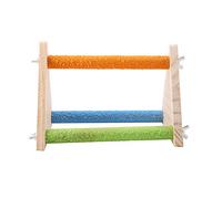 Tnfeeon Wooden Perch for Bird, Colorful Bird Cage Standing Toy Grinding Claw Perches toy for Parrots Parakeets Macaws Pet Birds[Triangle]