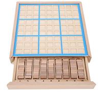 Tnfeeon Wooden Sudoku Puzzle Board Game, Beech Logic Brain Teaser