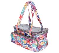 Tnfeeon Yarn Storage,Printing Wool Sewing Box DIY Yarn Knitting Tote Bag for Carrying Project, Knitting Needles, Crochet Hooks, Skeins of Yarn