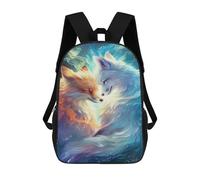 TNFHSOFT Backpacks Cute White Foxs Kids School Backpack School Bag 3D School Bag for Boys Womens Elementary And Middle School Students,Gifts For Boys And Girls 17inch