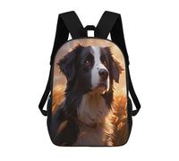 TNFHSOFT Border Collie Dog Bookbags 3D Printed Dog School Backpacks Boys Girls Personalized Rucksack School Bag Primary Student Kids Bookbag 17inch