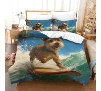 TNFHSOFT Border Terrier Dog 3D Duvet Cover Sets, Quilt Cover Microfiber Bedding with Zipper Closure Winter Soft Comforter Cover Apply to Kids Youth 3 Piece Set Comfortable Room Decor King(220x240cm)
