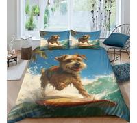TNFHSOFT Border Terrier Dog Duvet Cover 3D Quilt Cover Bedding Comforter Cover with Zipper Closure Soft Fiber Apply to Kids Youth Room Decor 3 Piece Set Soft And Comfortable Double(200x200cm)