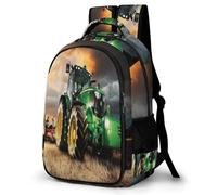 TNFHSOFT Cartoon Backpack Tractor Bookbag 17Inch Travel Hiking Laptop Daypack for Teens Boys Girls Elementary Middle High School College