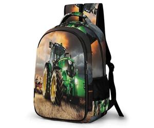 TNFHSOFT Cartoon Backpack Tractor Bookbag 17Inch Travel Hiking Laptop Daypack for Teens Boys Girls Elementary Middle High School College