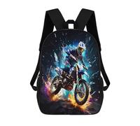 TNFHSOFT Children'S Backpack Motocross Bike School Rucksack 3D School Bag Kids School Backpack School Bags Fashion Backpack With Pocket Book Bags 17inch