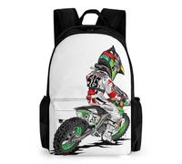 TNFHSOFT Children'S Backpack Motocross Bike School Rucksack 3D School Bag Kids School Backpack School Bags Fashion Backpack With Pocket Book Bags 42x30.5cm