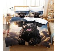 TNFHSOFT Cockapoo Dog 3D Printed Duvet Cover Cute Animals Set Brushed Microfiber Soft Quilt Covers Suitable for Boys Girls Teen Adults Easy Care Hotel Quality Bedding Sets with Pillowcase