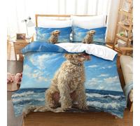 TNFHSOFT Cockapoo Dog 3D Printed Duvet Cover Set Brushed Microfiber Soft Quilt Covers Suitable for Boys Girls Teen Adults Easy Care Hotel Quality Bedding Sets with Pillowcase