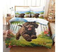 TNFHSOFT Cockapoo Dog Bedding Duvet Cover Set Soft Microfiber Kids Boys Girls Aldult Bedding Set 3d Printe Quilt Cover Set with Zipper Closure with Pillwocase Super King（260x220cm）