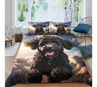 TNFHSOFT Cockapoo Dog Duvet Cover Set 3D Printed Bedding Quilt Cute Animals Cover Set 3 Pieces Soft Microfiber Bedding Quilt Cover with Zipper Closure for Teens And Adults Double（200x200cm）