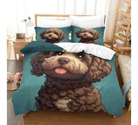TNFHSOFT Cockapoo Dog Duvet Cover Set Bedding Quilt Cover Cute Animals Set with Shames Soft Microfiber Xmas Bedding Sets with Zipper 3PCs Boys And Girls King（220x240cm）
