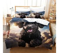 TNFHSOFT Cockapoo Dog Quilt Cover 3D Printed Soft Microfiber Cute Animals Duvet Cover Set with Zipper Closure 3 Piece Comforter Cover for Adults Kids Bedding Set with Pillowcase King（220x240cm）
