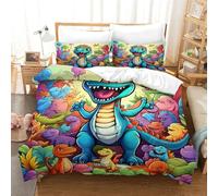 TNFHSOFT Dinosaur 3D Printed Duvet Cover Set Movement Bedding Set Microfiber Quilt Cover Single(140x200cm) with Zipper Closure And 2 Pillowcases 50x75cm