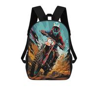 TNFHSOFT Dirt Bike Backpack School Bags for Girls Boys Backpack with Bag Fashion School Bag Children's Backpack 17 Inches