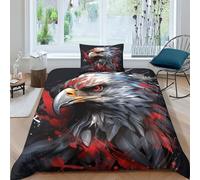 TNFHSOFT Eagle 3D Printed Quilt Cover Design Duvet Cover Set Bedding Set,Soft Microfiber,Hidden Zipper Boys And Girls Single（135x200cm）