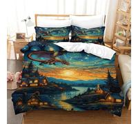 TNFHSOFT Flying Dragon 3D Duvet Cover Sets, Quilt Cover Microfiber Bedding with Zipper Closure Winter Soft Comforter Cover Apply to Kids Youth 3 Piece Set Comfortable Room Decor Single(140x200cm)