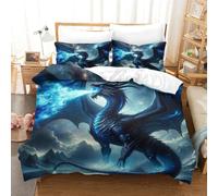 TNFHSOFT Flying Dragon 3D Duvet Set Soft Cosy Bedding Set Quilt Cover 3 Piece Pillowcase DDD Bedding Set Bedding King（220x240cm）