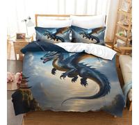 TNFHSOFT Flying Dragon 3d Print Duvet Cover Bedding Set Kids Teens Comforter Cover Set Soft Microfiber Quilt Cover with Zipper Closurewith with Pillwocase King（220x240cm）