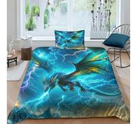 TNFHSOFT Flying Dragon 3D Print Quilt Cover Duvet Cover Set Single Print Duvet Bedding Set Bedding Set Soft Lightweight Microfiber Quilt Cover with Zipper Closure Single（135x200cm）
