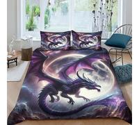 TNFHSOFT Flying Dragon 3D Printed Duvet Cover -Cool Animals Soft Bedding Duvet Cover Set with 2 Matching Pillowcase Double（200x200cm）