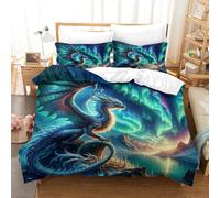 TNFHSOFT Flying Dragon Bedding Set Duvet Cover Soft Microfiber Pillowcase Quilt Cover with 3DPrinted With Zipper Closure ， Design for Kids Teenagers Adult Single（140x200cm）