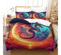 TNFHSOFT Flying Dragon Duvet Cover Set, 3 Piece 3D Print Bedding Set Print Duvet Set Cool Animals Quilt Cover with Pillowcases, Suitable for Boys Girls Teen Adults Single（140x200cm）