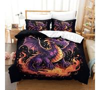 TNFHSOFT Flying Dragon Duvet Cover Set Hotel Quality Comforter Cover 3 Piece Soft Microfiber Quilt Cover And Pillow Cases for Adults Kids Bedroom Decoration Bedding Set Super King（260x220cm）