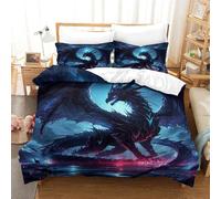 TNFHSOFT Flying Dragon Duvet Cover Set Inch 3 Piece Printing Cool Animals Soft Comfortable Hypoallergenic With Zipper Closure for Kids Teens Adults Single（140x200cm）