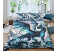 TNFHSOFT Flying Dragon Quilt Cover 3D Printed Cool Animals Duvet Cover Bedding Comforter Cover Set with Zipper Soft Microfiber for Kids Youth 3 Piece Set Winter Soft And Comfortable Room Decor