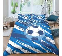 TNFHSOFT Football Duvet Cover Set Inch 3 Piece Printing Graffiti Soft Comfortable Hypoallergenic With Zipper Closure for Kids Teens Adults Double（200x200cm）