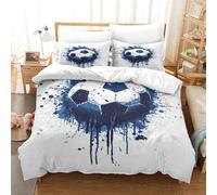 TNFHSOFT Football Pattern Duvet Cover Sets Soft Microfiber Quilt Cover, 3D Comforter Cover For Kids Teens Adults Bedding Set 3 Pieces With Zipper Closure King(220x240cm)