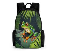 TNFHSOFT Frog Kids Childrens Backpack Cute Animals Ackpack School Rucksack Personality Travel Bag Boys Girls with Side Mesh Pocket 42x30.5cm