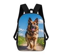 TNFHSOFT German Shepherd Dog Backpack, Children's Backpack, Student School Bag, Bookbag Backpack, 3D Printed School Bag for Boys And Girls, 17 Inches