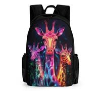 TNFHSOFT Giraffe Backpacks Boys Girls Secondary School Bookbags Animal Backpack for Junior Elementary Rucksack 42x30.5cm