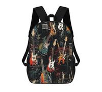 TNFHSOFT Guitar Bookbags 3D Printed School Backpacks Boys Girls Personalized Rucksack School Bag Primary Student Kids Bookbag 17inch