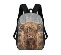 TNFHSOFT Highland Cow Bookbags 3D Printed School Backpacks Boys Girls Personalized Rucksack School Bag Primary Student Kids Bookbag 17inch
