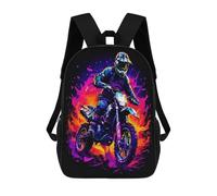 TNFHSOFT Kids Backpack Girls Backpacks Boys Backpack Children's Backpacks, 3D Off-road Motorbike Vehicles Personalised Rucksack for Teenagers School Sports Travel Holiday 17inch