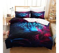 TNFHSOFT Leopard Duvet Cover Set 3D Print Comforter Cover Bedding Quilt Cover Set Soft Microfiber Apply to Kids Teens 3-Piece With Zipper Closure Winter Soft Room Decor Super King（260x220cm）