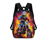 TNFHSOFT Motocross Bike Backpacks Boys Girls Secondary School Bookbags Backpack for Junior Elementary Rucksack 17inch
