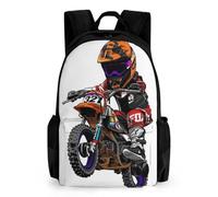 TNFHSOFT Motocross Bike Kids Backpack,School Backpack Kids School Bag 3D Printed Large Capacity Backpack for Kids Boys And Girls 42x30.5cm