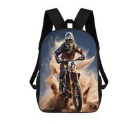 TNFHSOFT Off-road Motorbike Vehicles 3D Printed Children's School Backpack for Kids 17 Inch High Capacity Travel Rucksacks Book Bags Kids School Bag Back Pack